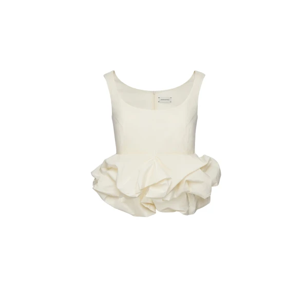 Magda Butrym Peplum tank blouse in cream