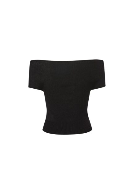 Magda Butrym Reversible off-shoulder knit top in black