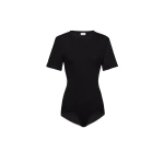 Magda Butrym Ribbed short sleeve bodysuit in black