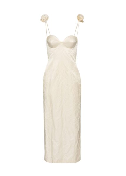 Magda Butrym Rosette bustier midi dress in cream