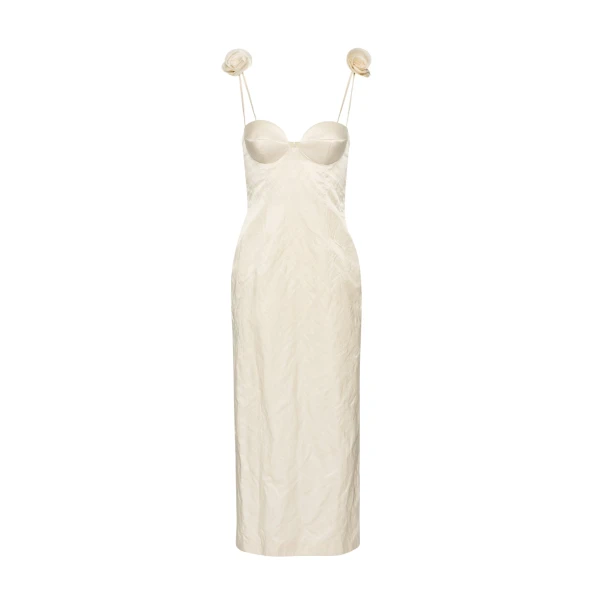 Magda Butrym Rosette bustier midi dress in cream