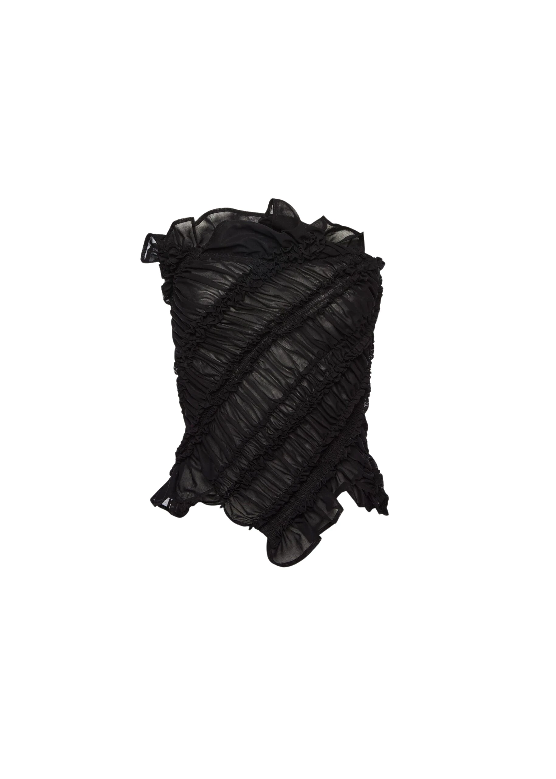Magda-Butrym-Ruched-bandeau-top-in-black-scaled99955_nobg Magda Butrym Ruched bandeau top in black