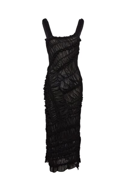 Magda Butrym Ruched cotton midi dress in black