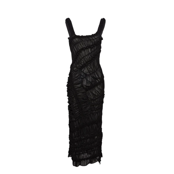 Magda Butrym Ruched cotton midi dress in black