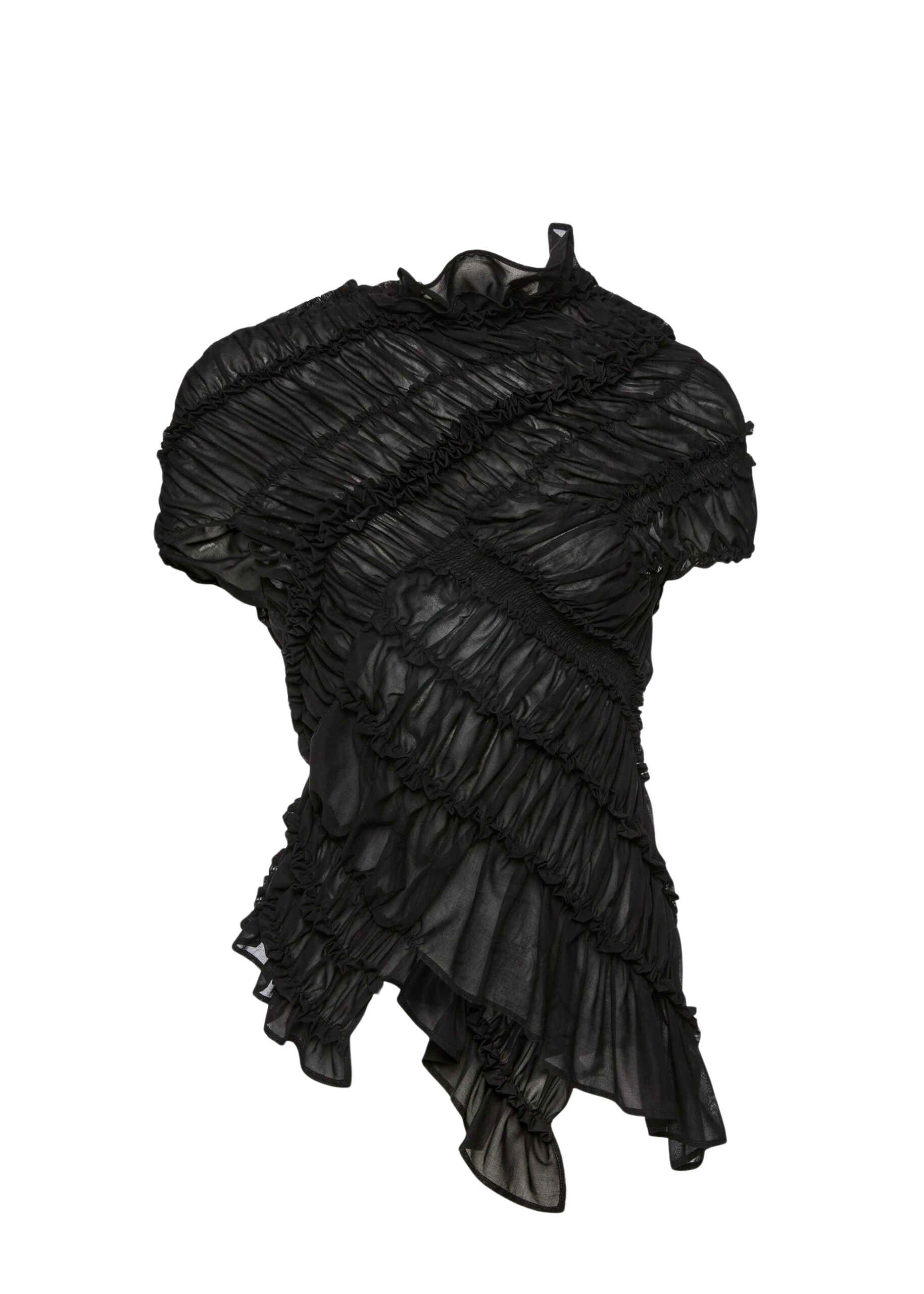 Magda-Butrym-Ruched-cotton-short-sleeve-blouse-in-black-scaled41208_nobg Magda Butrym Ruched cotton short sleeve blouse in black