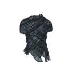 Magda Butrym Ruched cotton short sleeve blouse in blue check