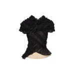 Magda Butrym Ruched cotton short sleeve corset blouse in black