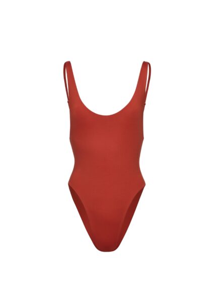 Magda Butrym Scoop neck swimsuit in orange