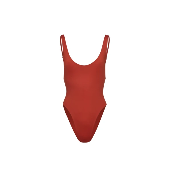 Magda Butrym Scoop neck swimsuit in orange