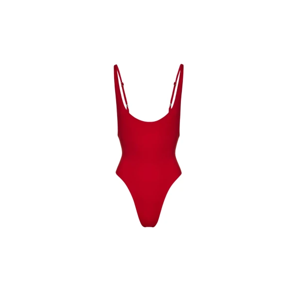 Magda Butrym Scoop neck swimsuit in red
