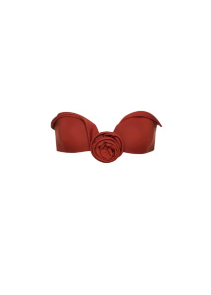 Magda Butrym Sculptural bandeau swim top in orange