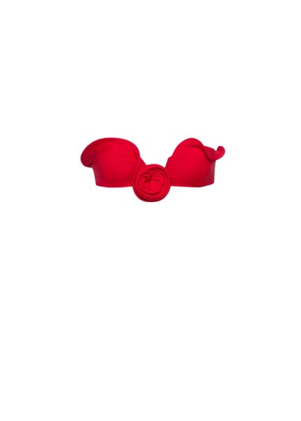 Magda Butrym Sculptural bandeau swim top in red