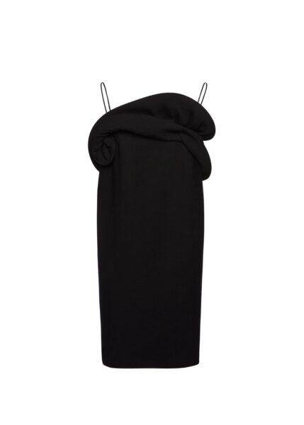 Magda Butrym Sculptural neckline dress in black