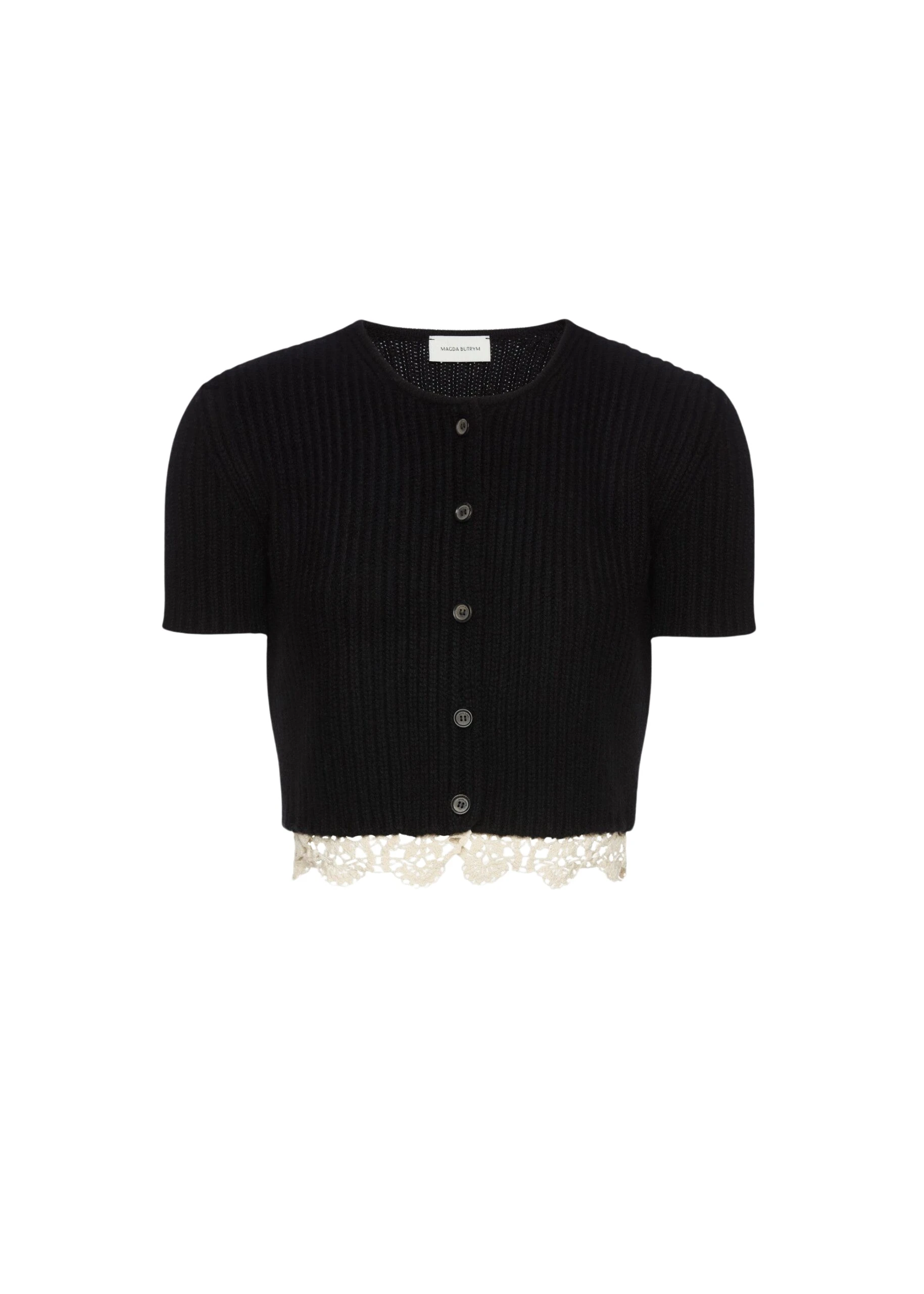 Magda-Butrym-Short-sleeve-crochet-trim-cropped-cardigan-in-black-scaled99748_nobg Magda Butrym Short-sleeve crochet-trim cropped cardigan in black