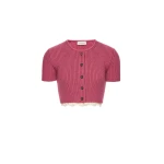 Magda-Butrym-Short-sleeve-crochet-trim-cropped-cardigan-in-pink-scaled54570_nobg Magda Butrym Short-sleeve crochet-trim cropped cardigan in pink
