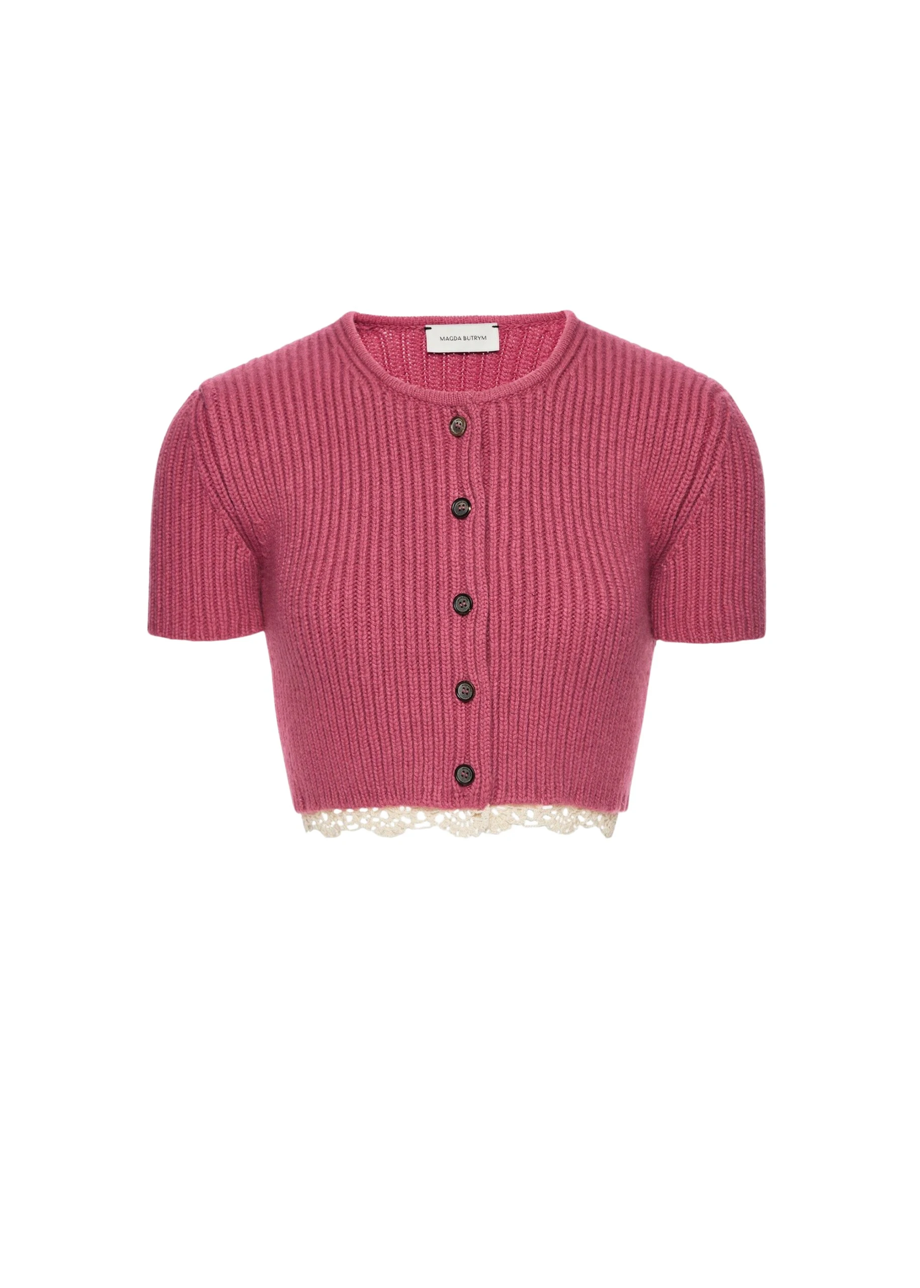 Magda-Butrym-Short-sleeve-crochet-trim-cropped-cardigan-in-pink-scaled54570_nobg Magda Butrym Short-sleeve crochet-trim cropped cardigan in pink