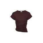 Magda-Butrym-Side-knot-draped-t-shirt-in-brown-scaled92139_nobg Magda Butrym Side-knot draped t-shirt in brown