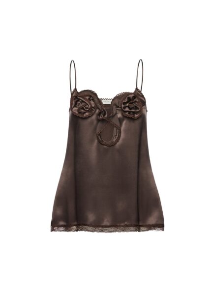 Magda Butrym Silk rose camisole in brown