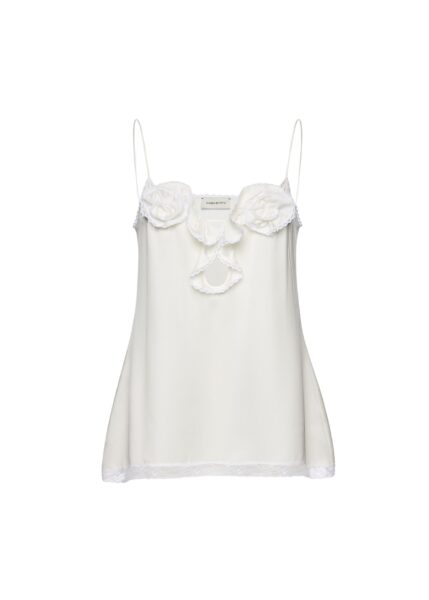 Magda Butrym Silk rose camisole in white