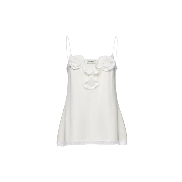 Magda Butrym Silk rose camisole in white