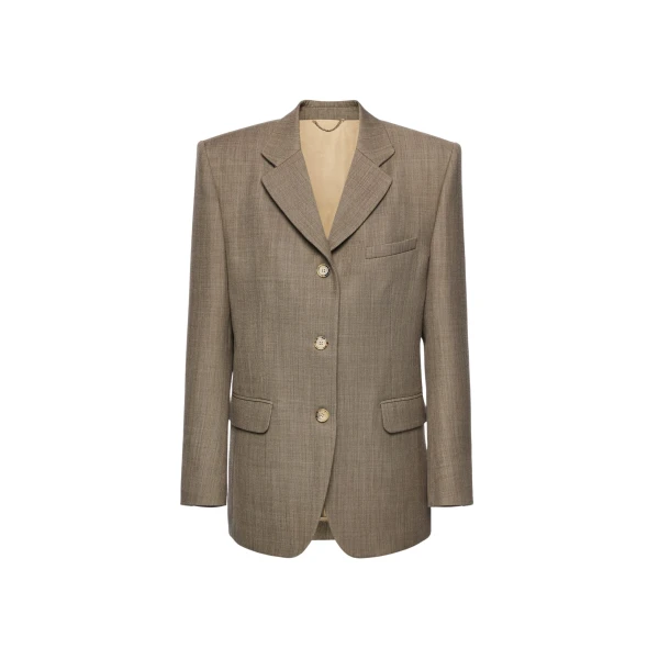 Magda Butrym Single-breasted wool and mohair blazer in beige