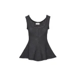 Magda-Butrym-Sleeveless-cotton-and-linen-peplum-top-in-grey-scaled89416_nobg Magda Butrym Sleeveless cotton and linen peplum top in grey