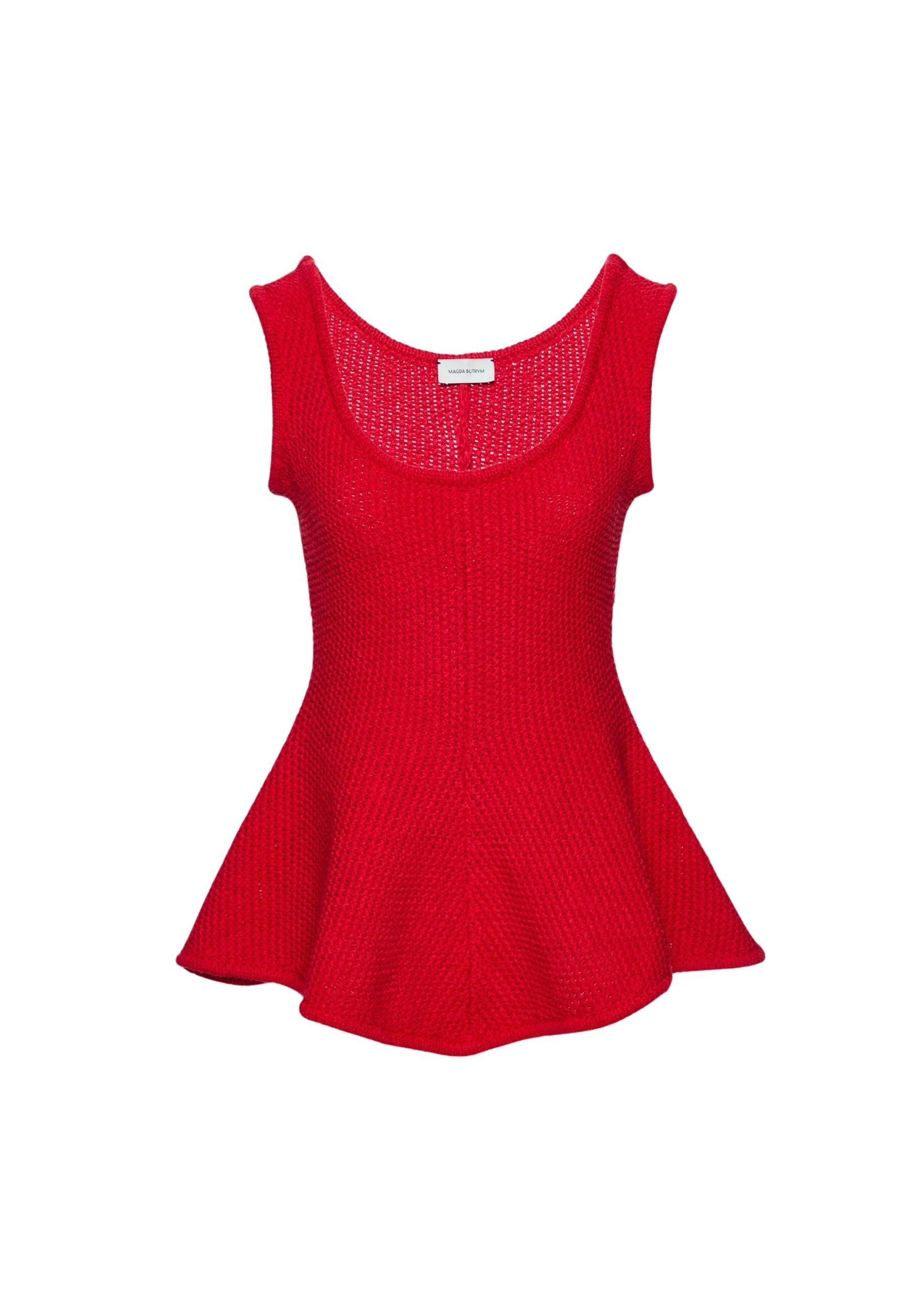 Magda-Butrym-Sleeveless-cotton-and-linen-peplum-top-in-red-scaled84764_nobg Magda Butrym Sleeveless cotton and linen peplum top in red