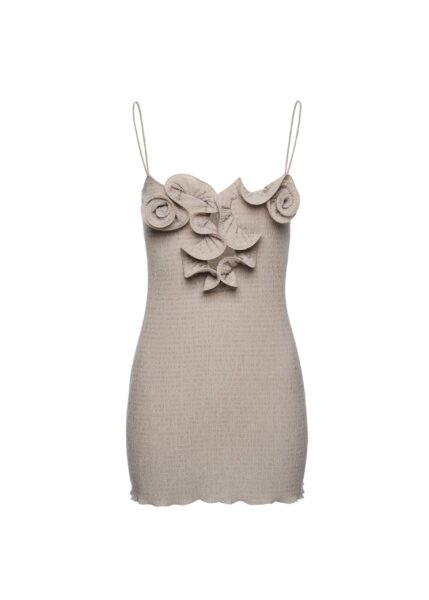 Magda Butrym Sleeveless crepe beach mini dress in light brown