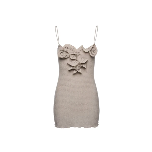 Magda Butrym Sleeveless crepe beach mini dress in light brown