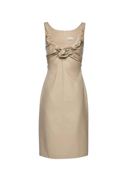 Magda Butrym Sleeveless dress with draped neckline in beige