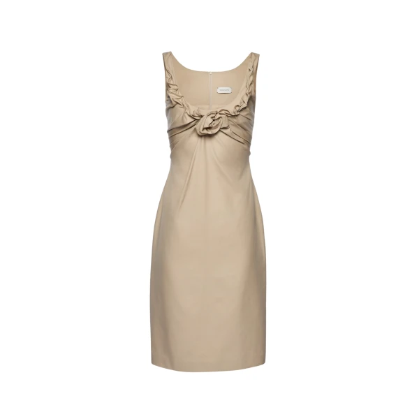Magda Butrym Sleeveless dress with draped neckline in beige