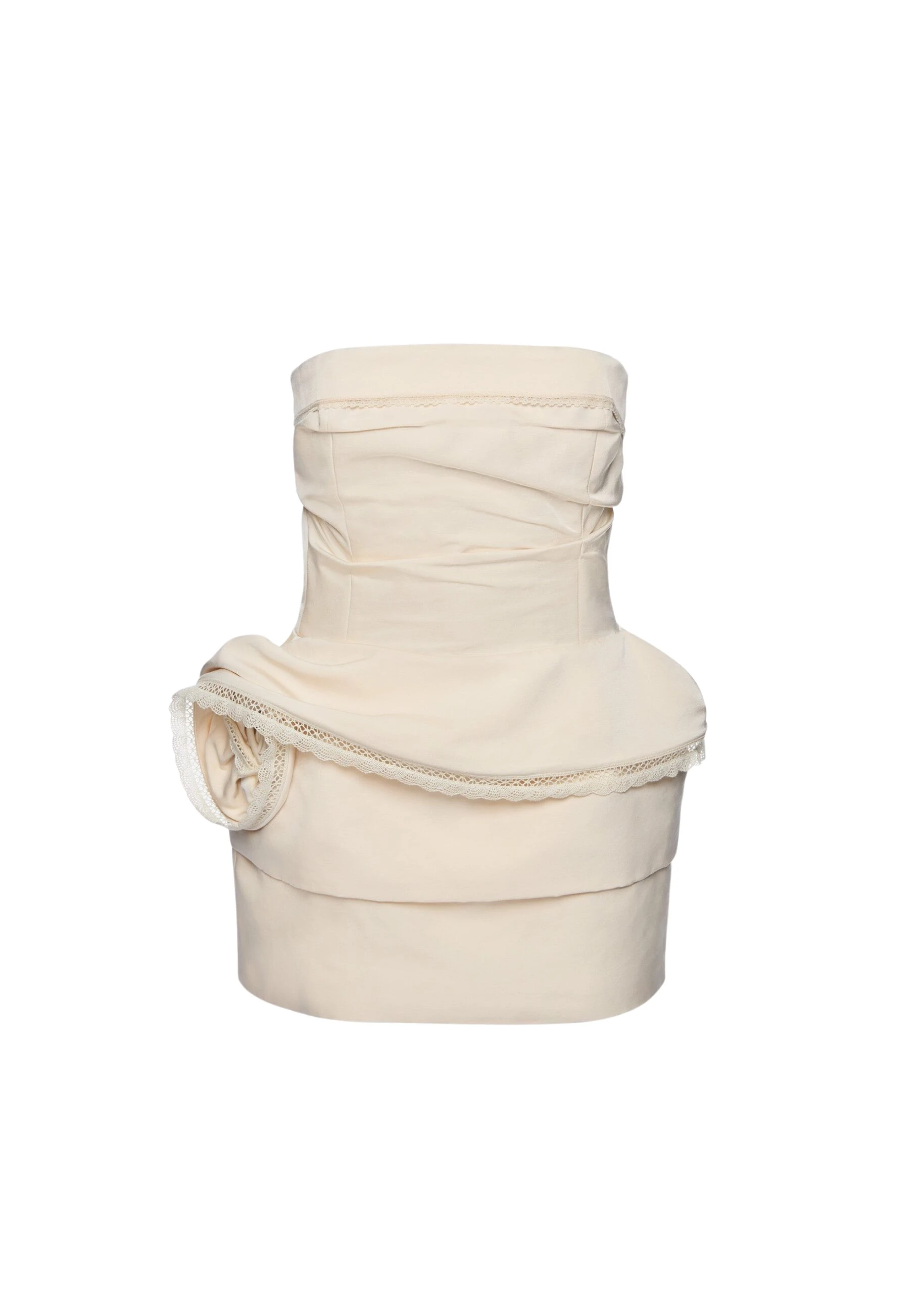 Magda-Butrym-Strapless-mini-dress-with-lace-trimmed-peplum-in-cream-scaled63200_nobg Magda Butrym Strapless mini dress with lace-trimmed peplum in cream