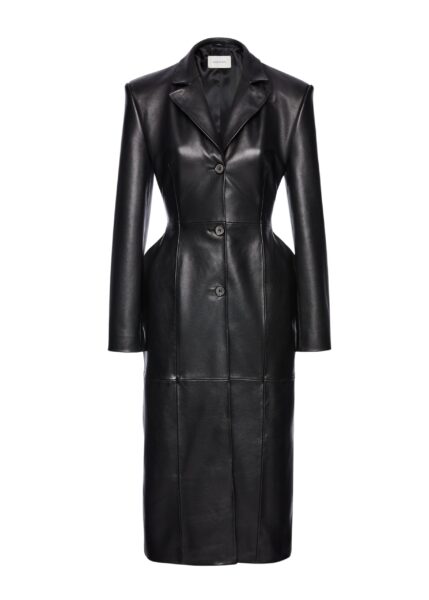 Magda Butrym Tailored leather coat in black