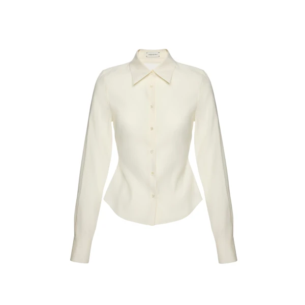 Magda Butrym Tailored wool and silk shirt in cream