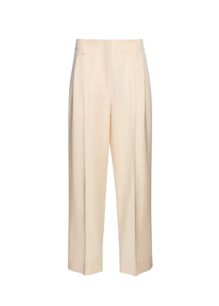 Magda Butrym Tapered cotton and silk trousers in cream