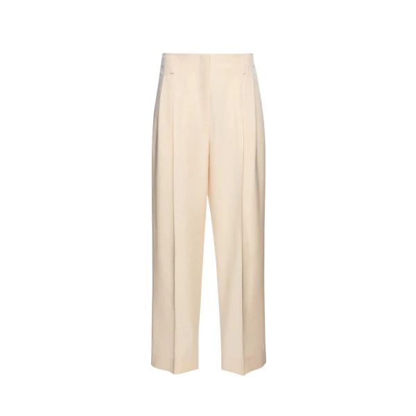 Magda Butrym Tapered cotton and silk trousers in cream
