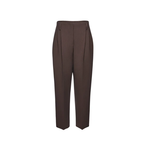 Magda Butrym Tapered linen trousers in brown