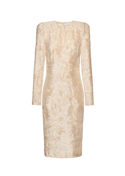 Magda Butrym Textured gold midi dress with long sleeves