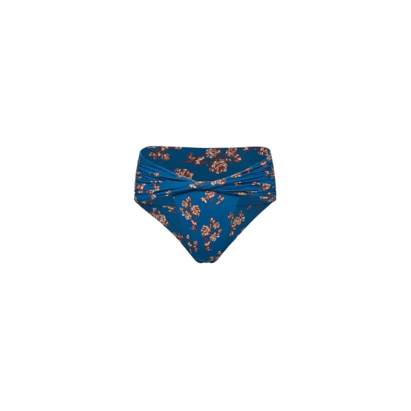 Magda Butrym Twisted waist swim bottom in blue floral print