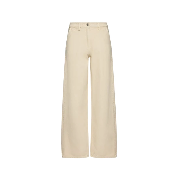 Magda Butrym Wide-leg denim trousers in beige