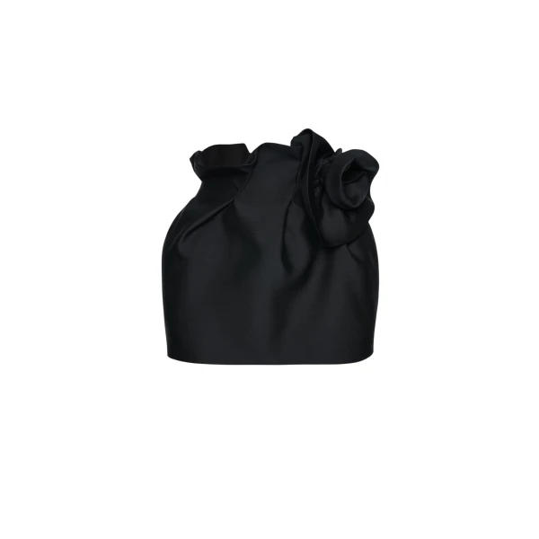 Magda Butrym Wool and silk flower-detail mini skirt in black