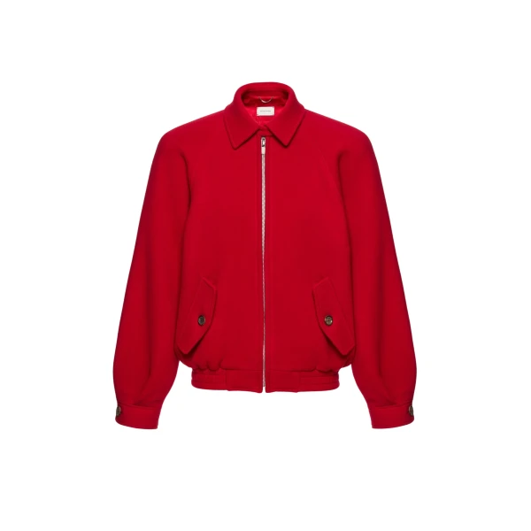 Magda Butrym Wool zip-front bomber jacket in red