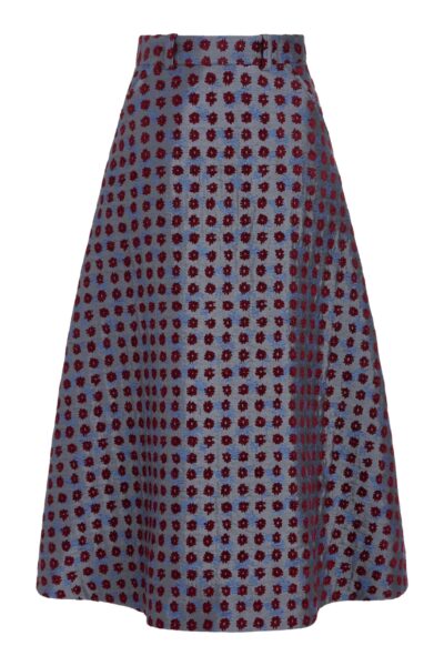 Markarian Frances Teal Tapestry Midi Skirt