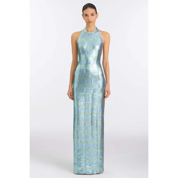 Markarian Gingham Sequin Dress