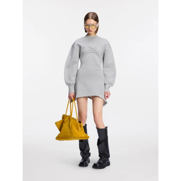 Melange grey mini dress