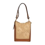 Multicolour-Lana-Midi-Bucket-Bag-in-Floral-Paper-Raffia-and-Tan98731_nobg Strathberry Lana Midi Bucket Bag