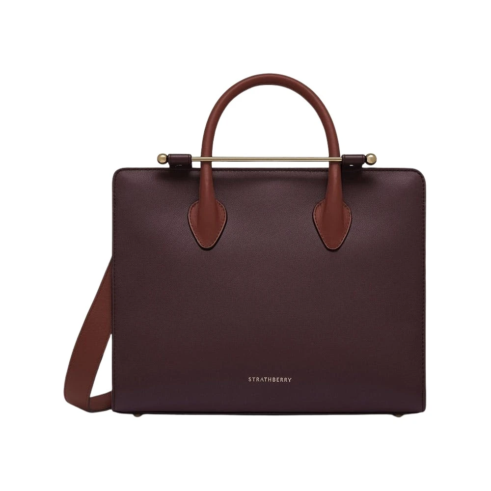 Multicolour-Midi-Tote-in-Burgundy-Walnut-and-Chestnut14421_nobg Strathberry Midi Tote bag