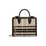 Multicolour-Mini-Tote-in-Black-Boucle-Tartan42622_nobg Strathberry Mini Tote bag