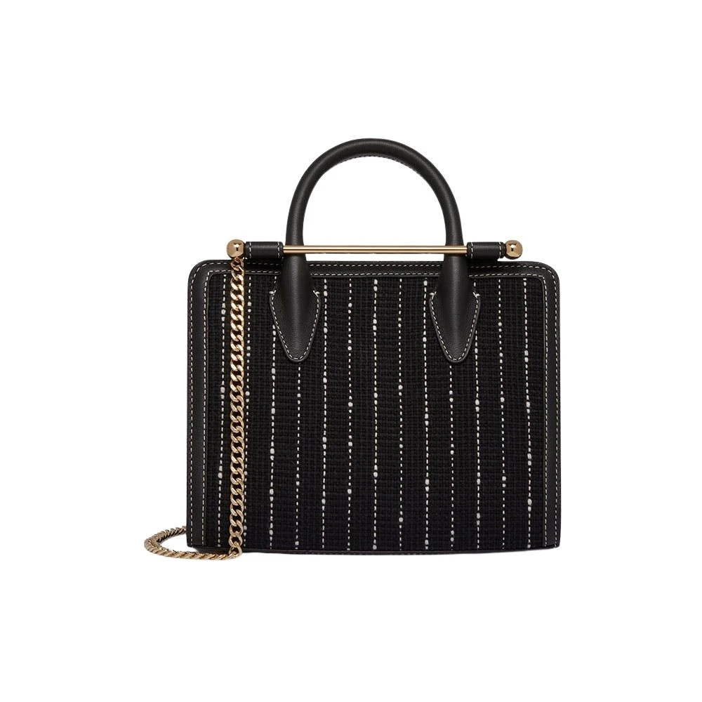 Multicolour-Mini-Tote-in-Black-Tweed71604_nobg Strathberry Mini Tote bag