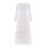 Needle & Thread Blossom Lace Ankle Gown in Swan White - Dresses - British Luxury Evening Wear at Luxury Shoes Needle & Thread Blossom Lace Ankle Gown in Swan White - Dresses - British Luxury Evening Wear at Luxury Shoes